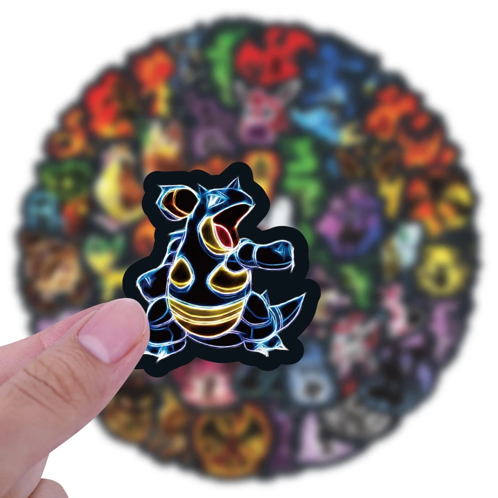 10/30/60pcs Cartoon Neon Pokemon Anime Stickers Cool Pikachu Decals for Skateboard Laptop Luggage Car Waterproof Sticker Kid Toy image 4