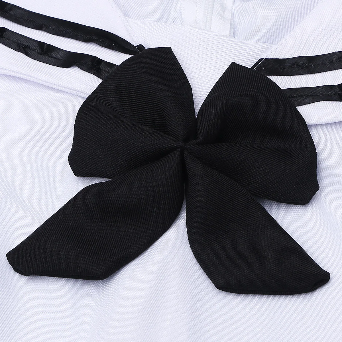 

Girls White Navy Uniforms Short Sleeved Sailor Costumes Fashion Pleated Mini Skirt Polyester Performance Outfits Cosplay Party