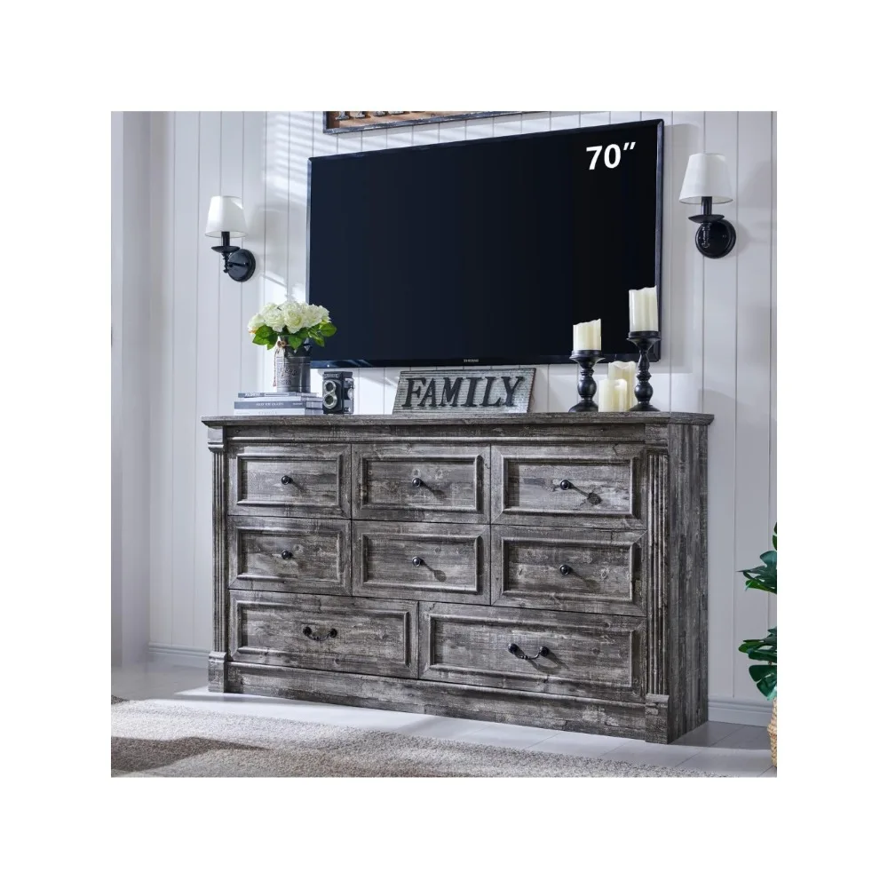 Farmhouse 8 Drawers Dresser for Bedroom, 61