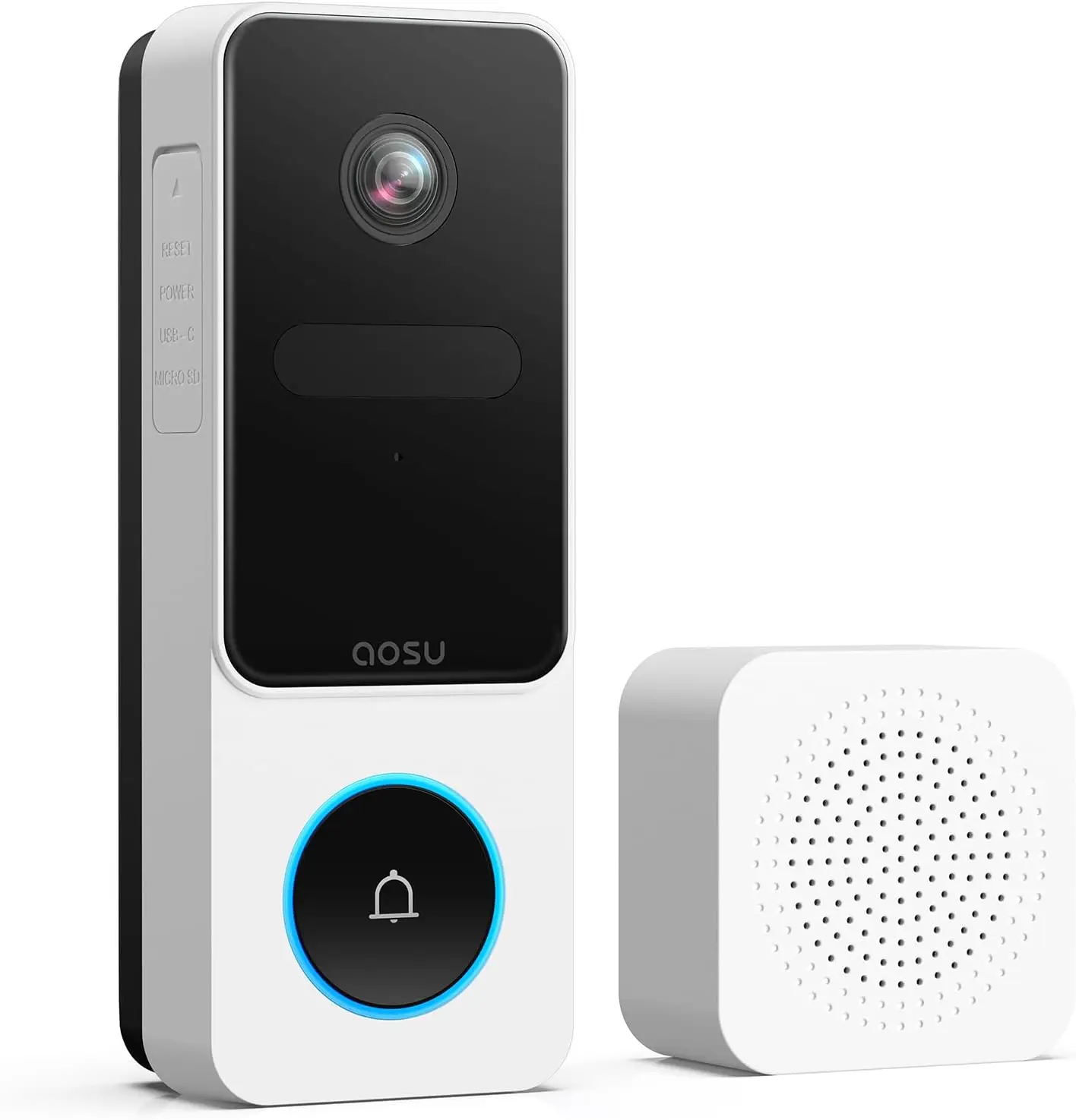 

Wireless Doorbell Camera with Head-to-Toe View, Package Detection, 2.4GHz WiFi, Alexa & Google Assistant Support