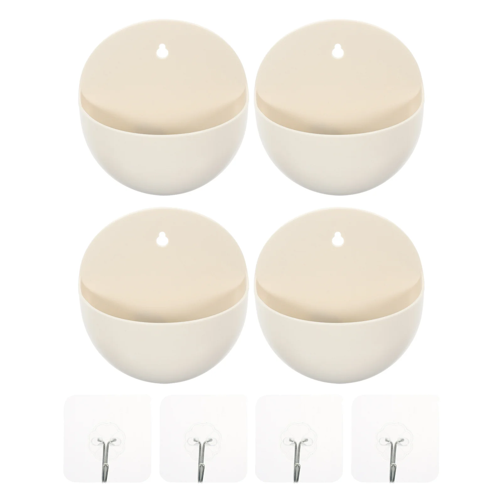 Maceta de plástico de pared con agujero para colgar, maceta para balcón, contenedor de plantación de jardín, macetero de riel para exteriores, suministro de jardinería, 4 Uds.