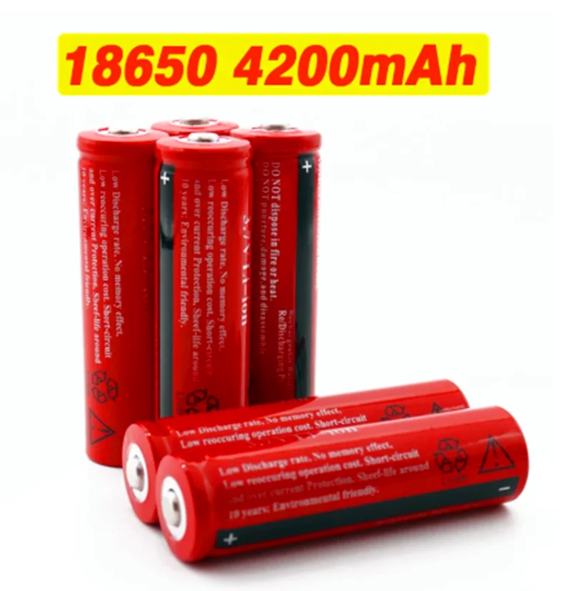 18650 Batterij 3.7 V 4200 Mah Li-Ion Oplaadbare Batterij Voor Led Zaklamp Oplaadbare Batterijen Accelerator + Gratis Verzending