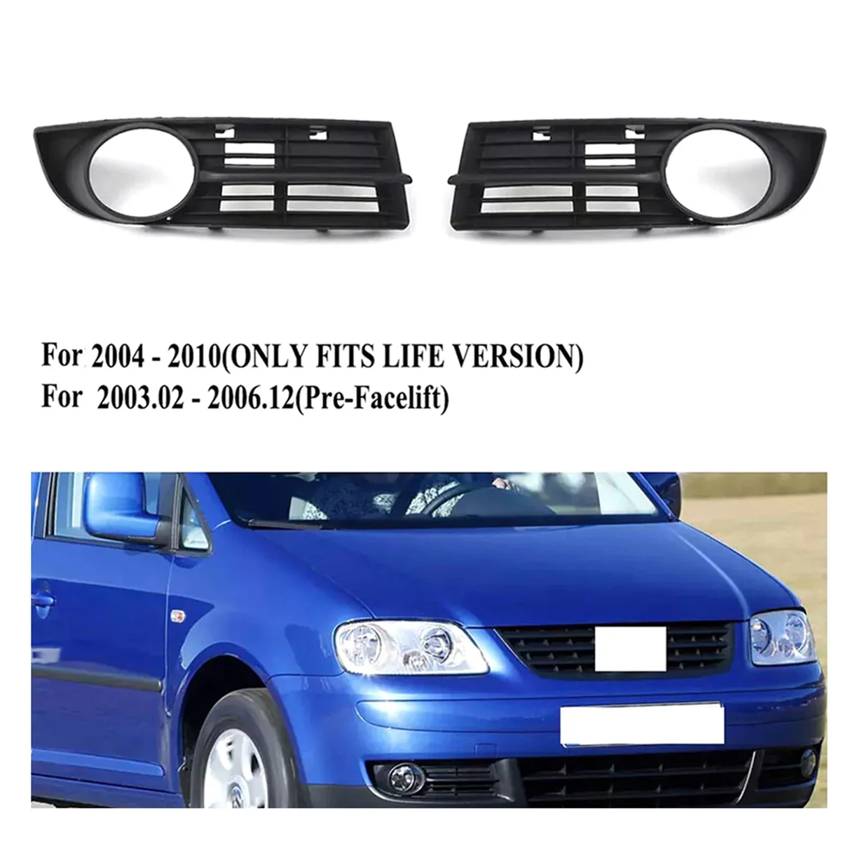 

Left Right Front Bumper Fog Light Cover Frame Fog Lamp Grille 1T0853665A 1T0853666A for VW Touran 03-06 -L94A