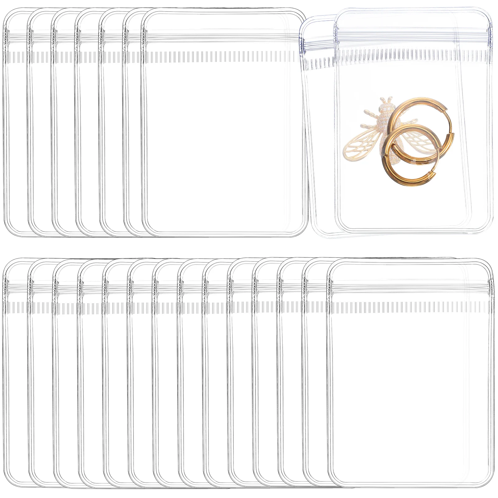 

200pcs Clear PVC Sealing Bags 5x7CM Transparent Jewelry Packaging Sweets Small Plastic Pouches Self Seal Storage