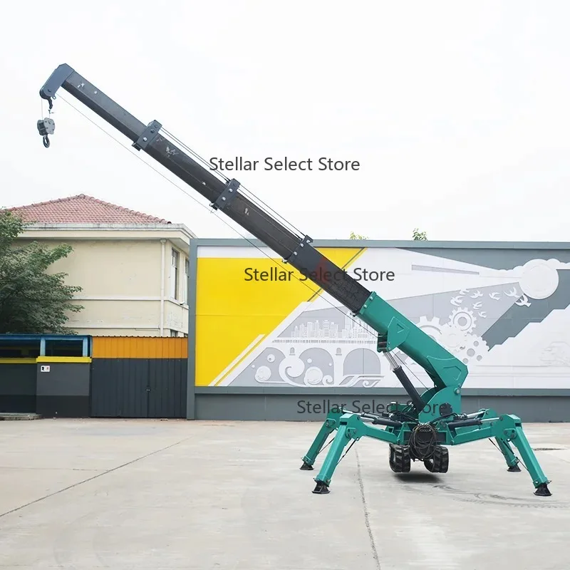 Spider Crane 1T 3T 5T Electric Mini Spider Crane Hydraulic Telescopic Boom Crawler Lifting Equipment for Building Industrial Use