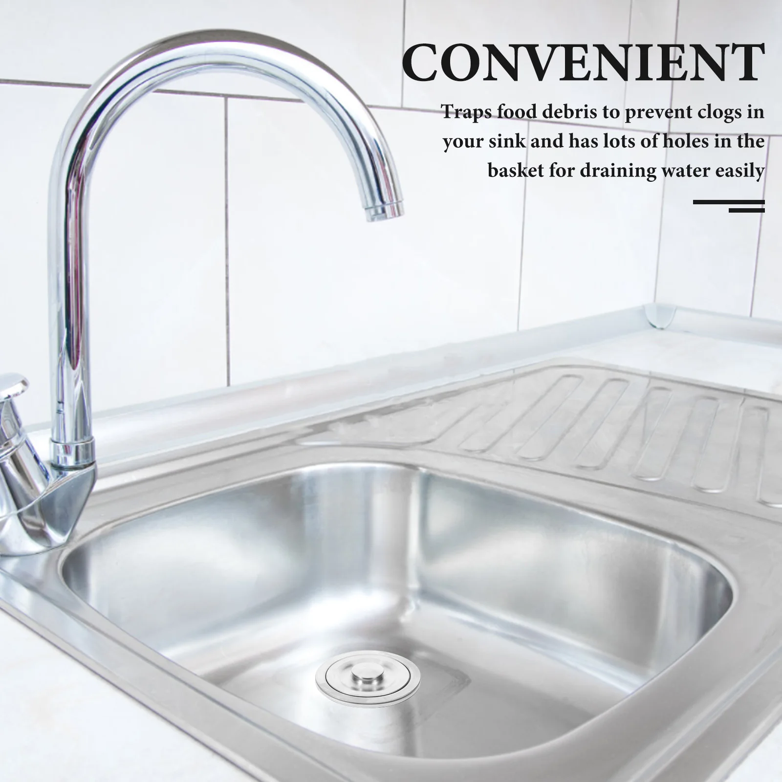 

Stainless Steel Sink Drain Assembly Modern Round Design For Kitchen Dishwasher Strainer With