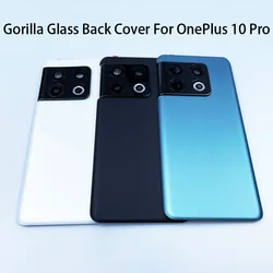 New For Oneplus 10 Pro Back Battery Cover Rear Battery Gorilla Glass With Camera Frame Door Housing Case Repair Replace