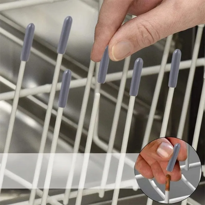 25 pcs Anti-Scratch Tip Protectors, Easy Push-On Install, Home Appliance Safety Dishwasher Rack Tips, Universal Fit Design
