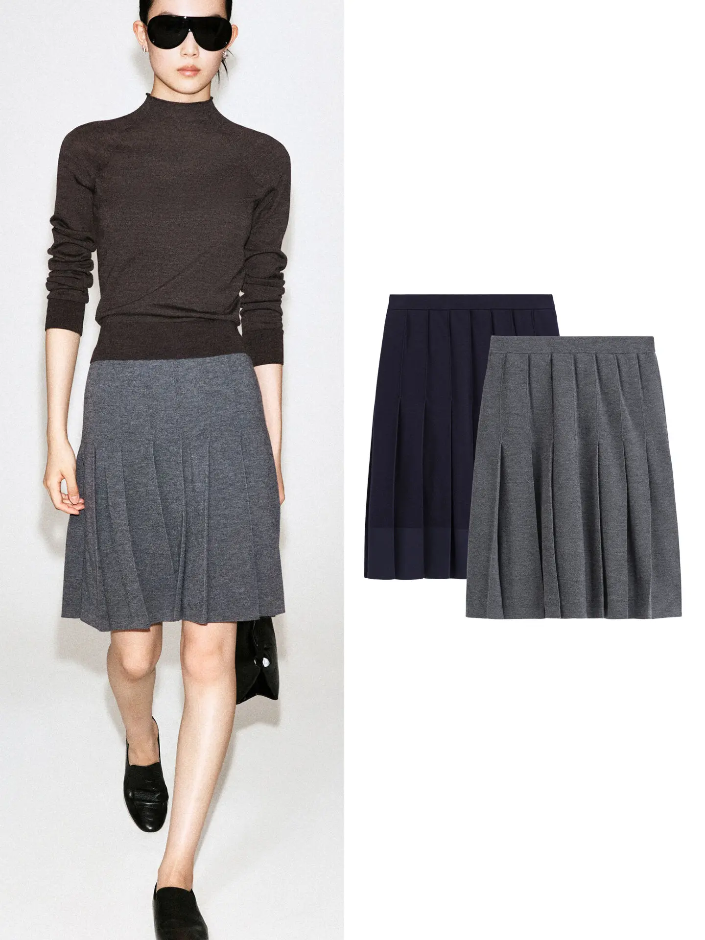 Fall New Arrival Women's Commuter Style Standard Fit A-Line Loose Casual Pleated Short Skirt Polyester Fiber Washed