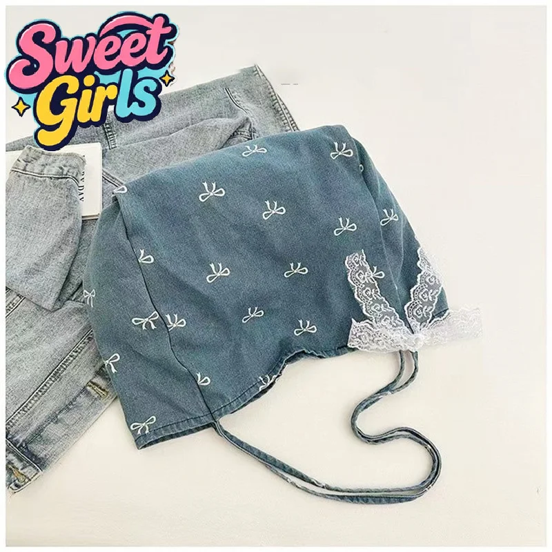 

High-quality Denim Canvas Bag Ladies' Bow Sweet And Versatile Tote Bag Large-capacity Casual Single-shoulder Bag