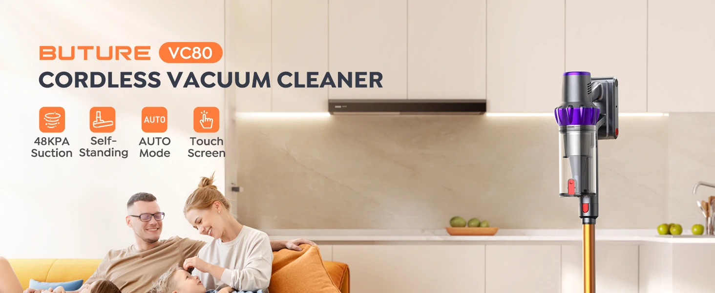 BUTURE VC80 500 W 48 kPa Saugleistung, kabelloser kabelloser Handstaubsauger für Haushaltsgeräte, 1,5 l Staubbecher, abnehmbarer Akku – Detail 1
