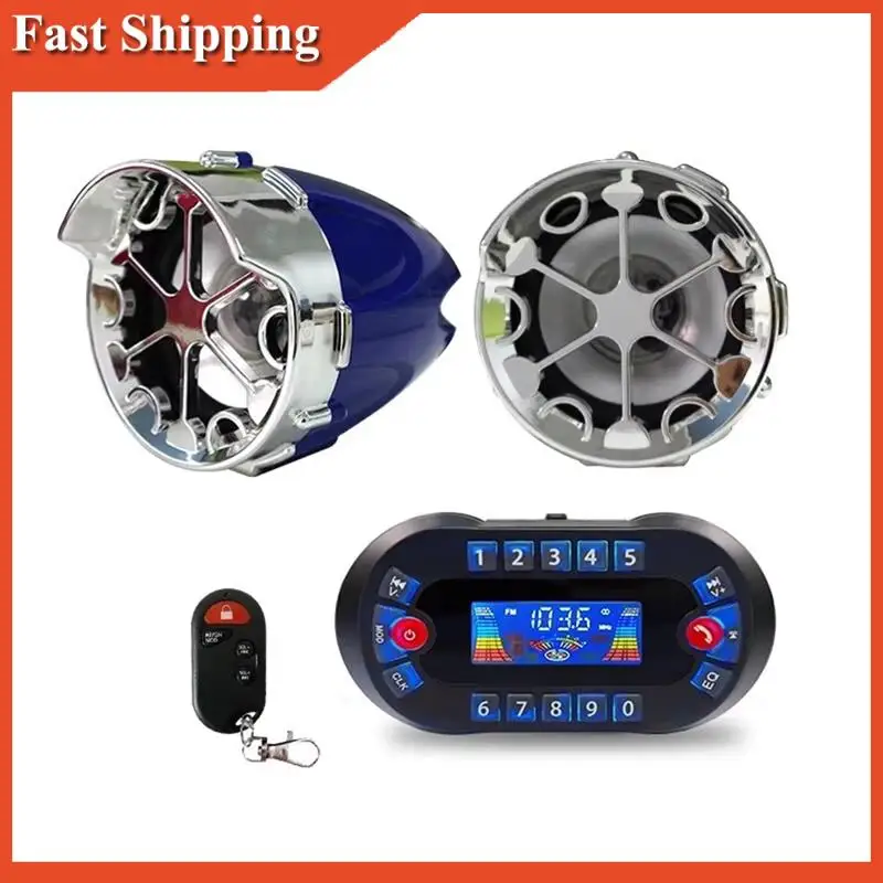 

A90E-Motorcycle Bluetooth Speaker Amplifier Output 2.1A Music MP3 Player Motorcycle FM Radio Stereo Loudspeaker Blue