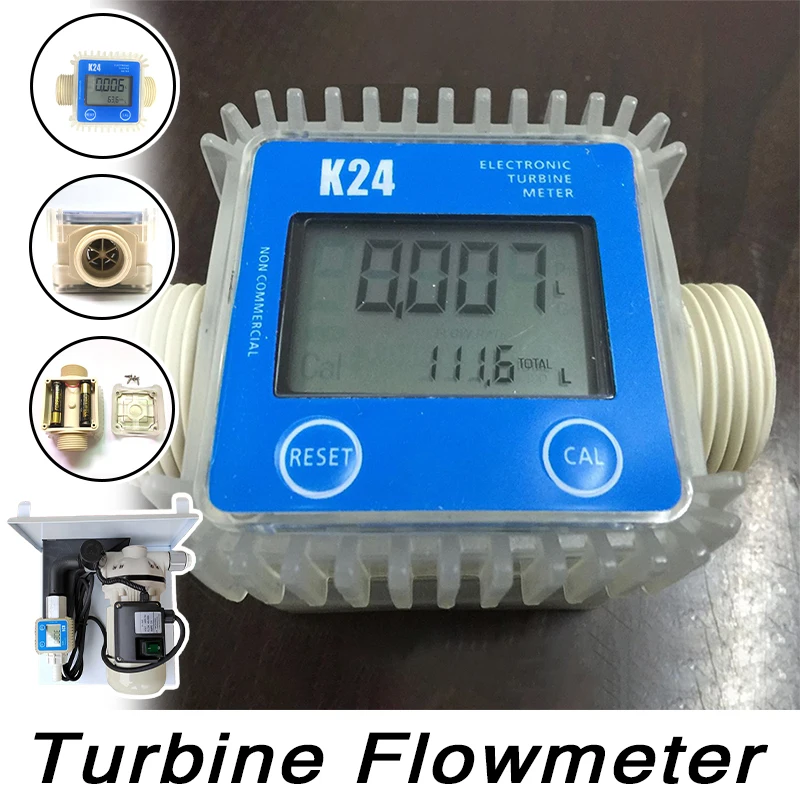 Flow Meter Electronic Digital Flowmeter Liquid Water Meter Meter Gas Die Sel Measure 3/4 Inches Bsp Mini Digital Meter