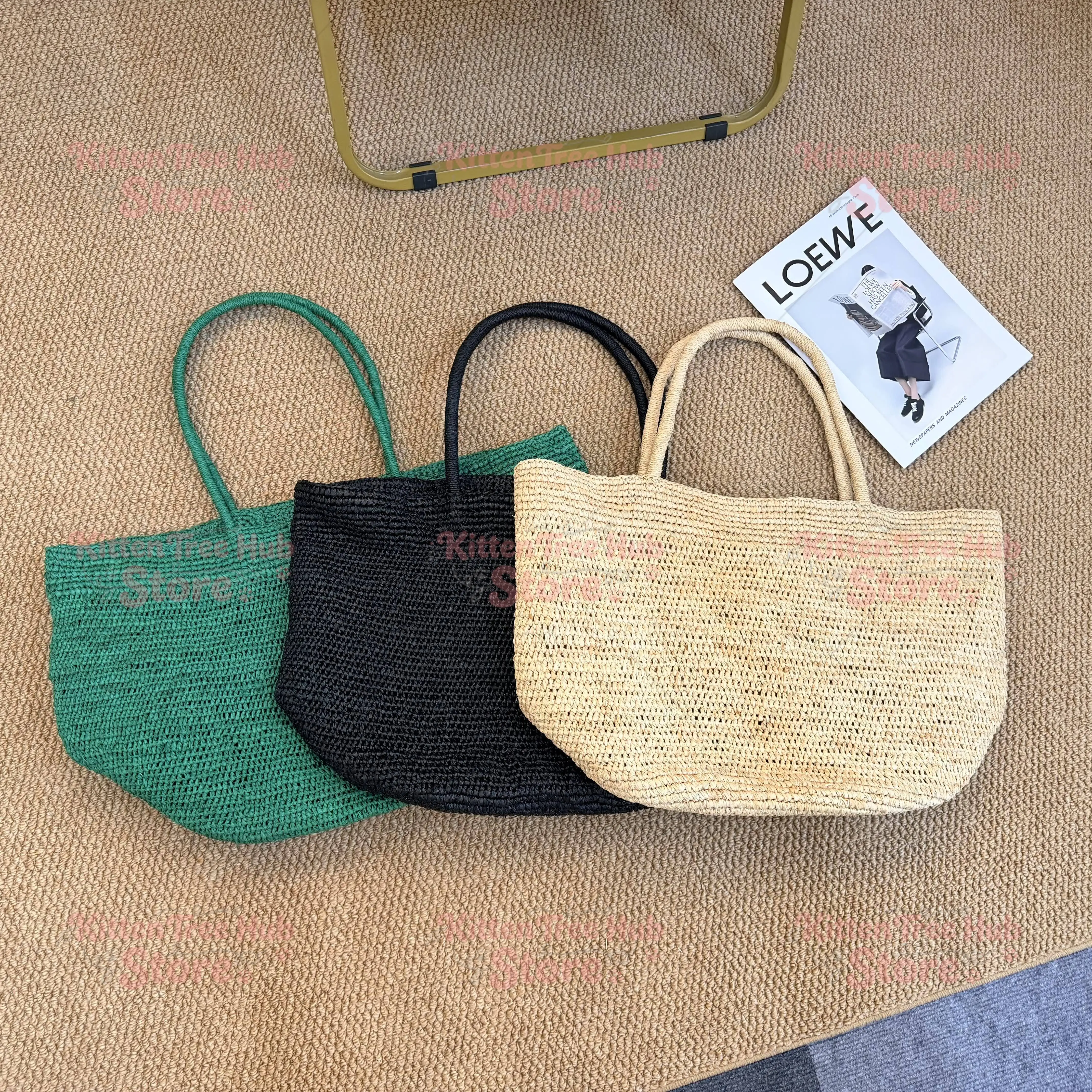 straw handmade weave extra large capacity tote bags for women luxury designer handbag and purses new in casual travel shoulder
