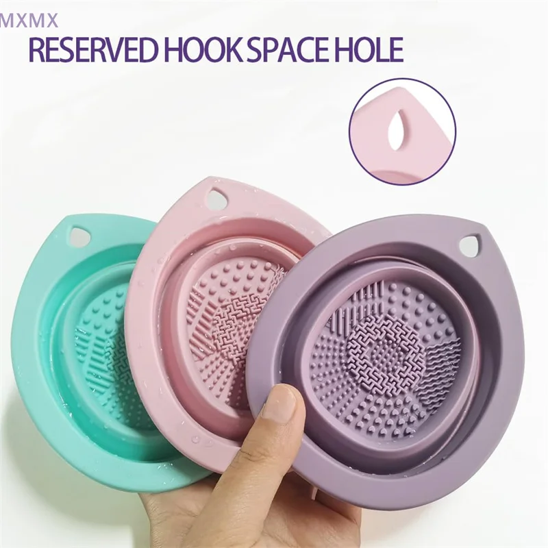 1 Pcs Silicone Foldable Makeup Brush Cleaner Scrubber Bowl Portable Washing Tool Cosmetic Brush Cleaner