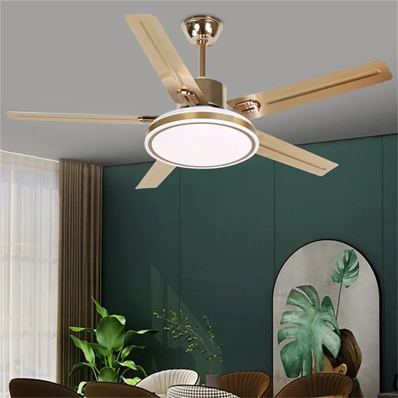 AOSONG Modern Fan Light Luxury Living Room Restaurant Bedroom Study LED Ceiling Fan Light Remote Electric Fan Light