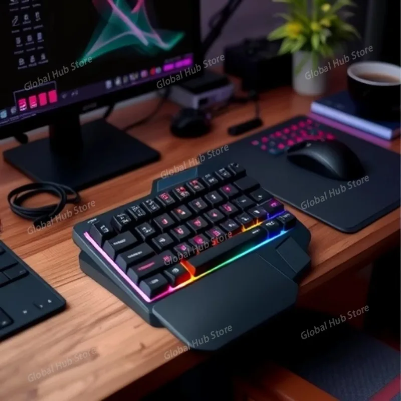 K5 Mechanical Feel One-handed Keyboard for Gaming PUBG Is Compatible with The Portable Desktop Laptop Keyboard of Kingseat
