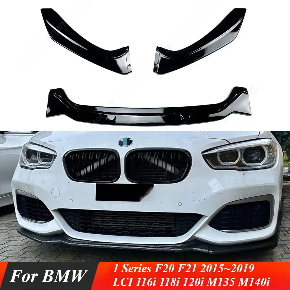 

For BMW 1 Series F20 F21 2015~2019 LCI 116i 118i 120i M135 M140i M-Pack Style Car Front Bumper Lip Splitter Spoile Spoiler