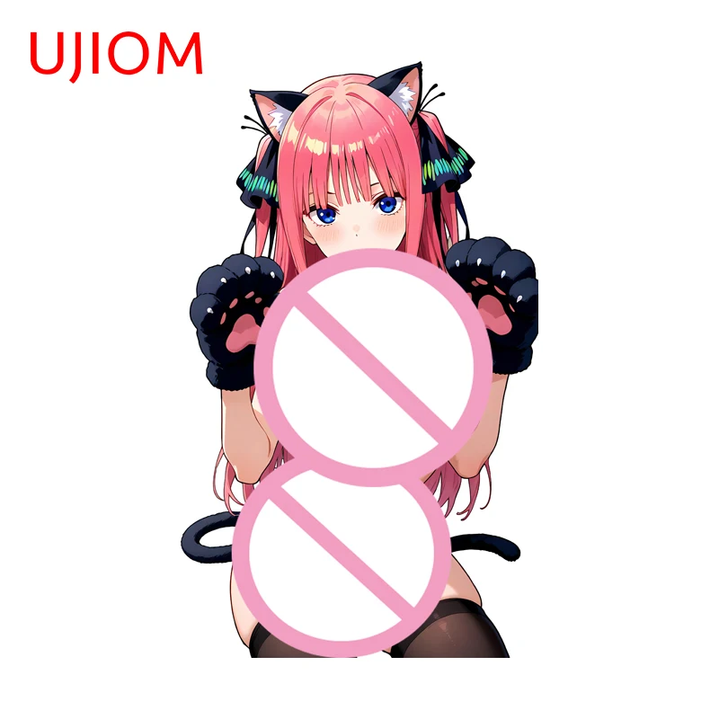 UJIOM Nakano Nino Cat Ears Wall Sticker Attractive Anime Girl Amusing UV Resistant Decal Vinyl Game Room Wardrobe Wallpaper