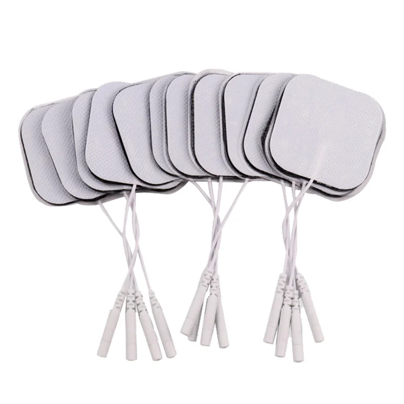 20/50/100Pcs 5x5cm Ems Nerve Muscle Stimulator Electrode Pads Gel Electrode Pads Tens Electrodes Physiotherapy Machine 2mm Plug