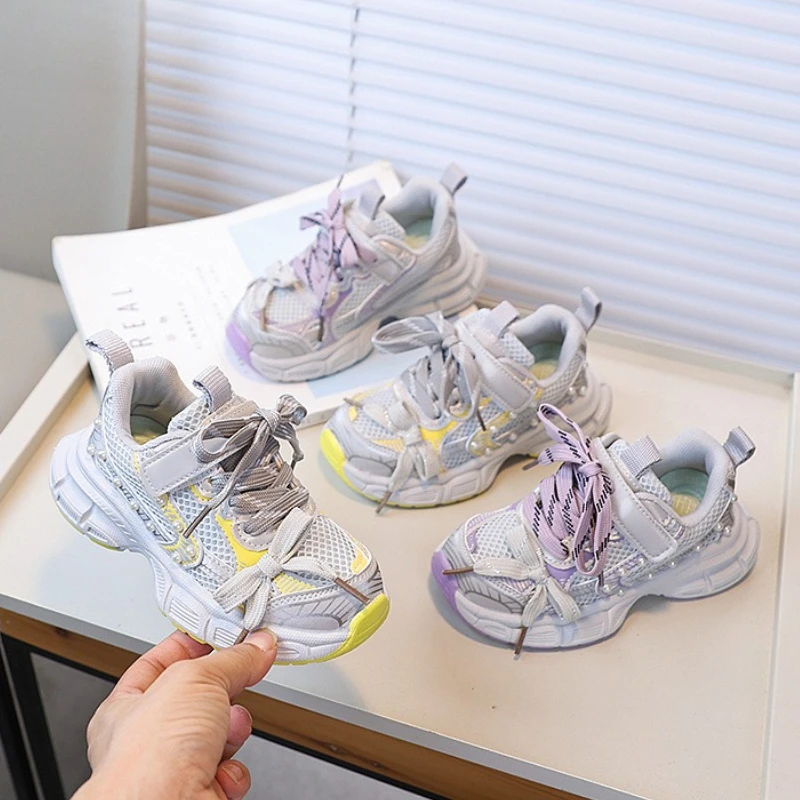 

Зимняя детская спортивная обувь, новинка 2025 года, детская дышащая обувь на плоской подошве для мужчин и женщин, универсальная детская противоскользящая повседневная школьная обувь для бега для девочек