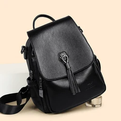 Mochila informal de cuero para mujer, bolso de hombro de diseñador, Mochila escolar para adolescentes, 2022