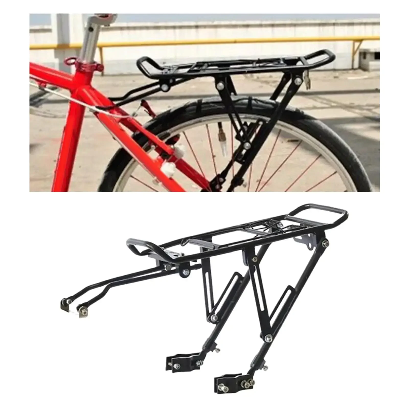 Bicycle Rear Luggage Cargo Rack Alloy Carrier Bracket Tailstock Holder Bicycle Rear Cargo Rack Rear Bike Rack For Cycling parts