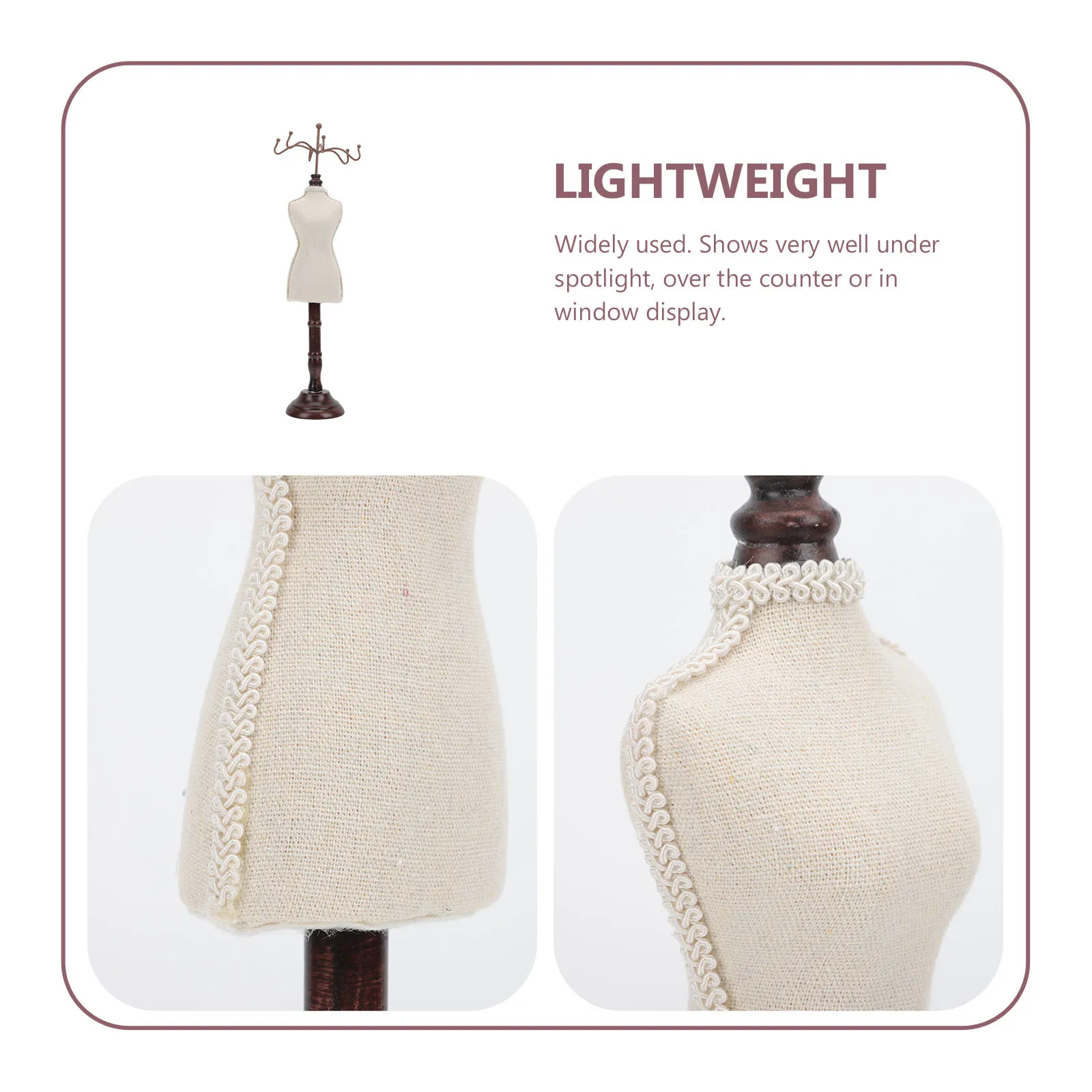 

Jewelry Display Stand Shaped Rack For Necklace Earring Organizer Vintage Style Household Jewelry Rack Wooden Freestanding