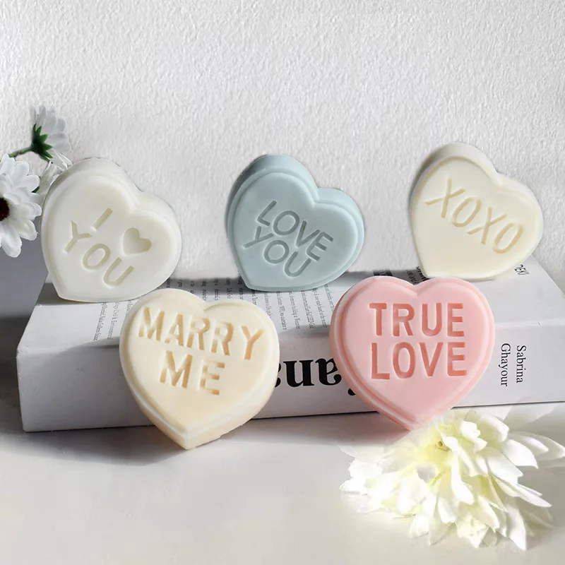 Cross-Border Valentine's Day Series Cake Mold Baking WholesaleDIYLove Letter Aromatherapy Candle Mold Creative Clay Mold