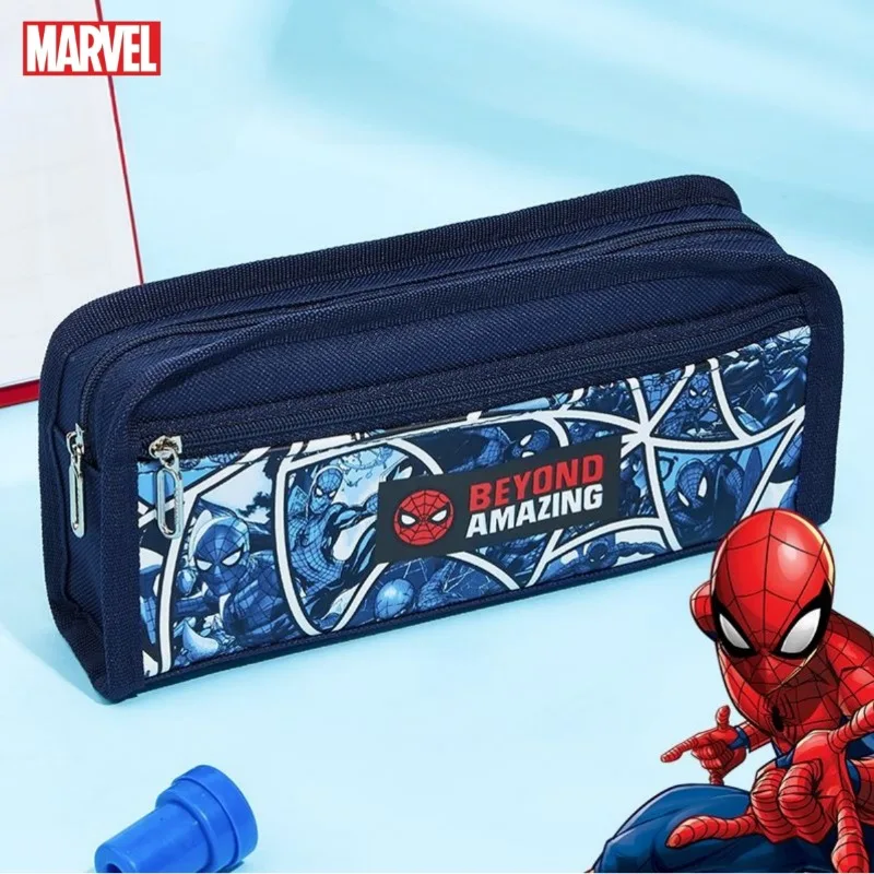 Marvel Spiderman Peripheral Movies Large Capacity Stationery Storage Bag Portable Double Layer Stain-Resistant Stationery Box