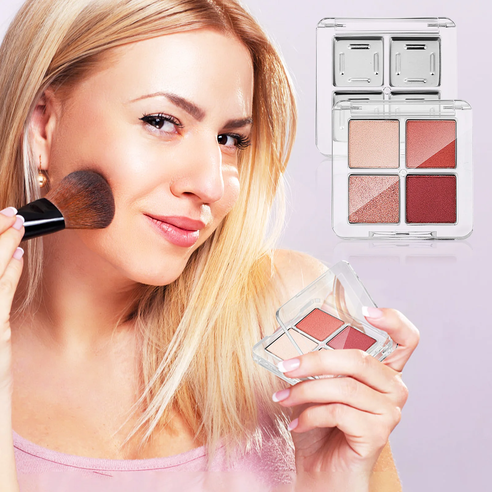 

6Pcs Empty Eyeshadow Palette Transparent Makeup Organizer Multi-Grid Sturdy Plastic Compact Cosmetics Tray Holder