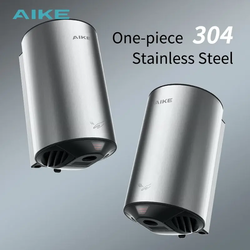 Asciugamani automatico AIKE asciugamani ad aria con sensore a parete in acciaio inossidabile per asciugatrice a mano commerciale da bagno AK2805