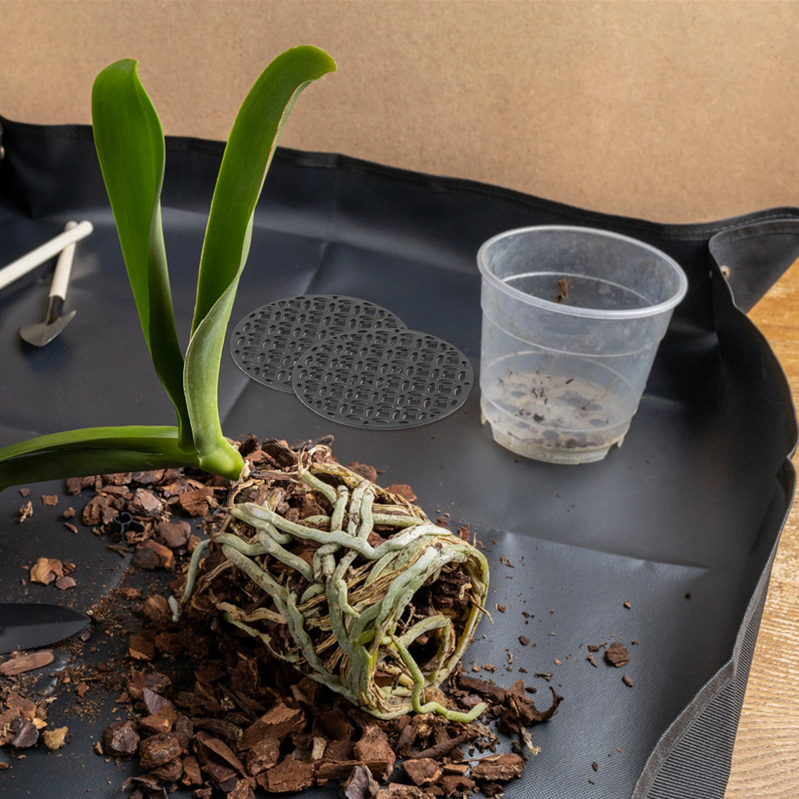 

100Pcs Round Plastic Mesh Pads Flower Pot Hole Drainage Screens Soil Loss Prevention Gardening Pot Drainage Mesh Inserts