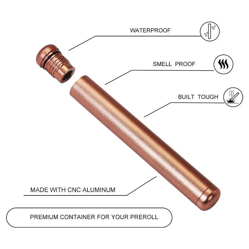 MOONSHADE Aluminum Alloy Sealed Storage Tube 110mm Tube Moisture-proof Anti-fall Sealing Tool Smoking Accessories Cool Gadgets