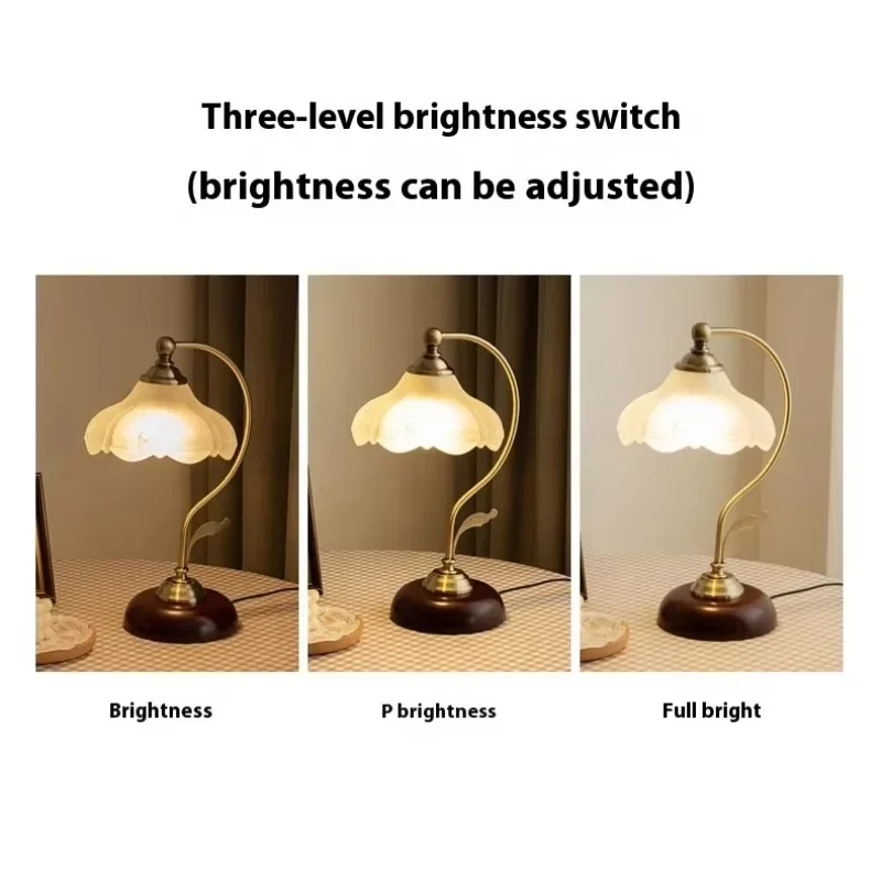 تصميم مصباح طاولة غرفة النوم زخرفة زجاجية عتيقة مصباح طاولة غرفة المعيشة الرومانسي الأوروبي القديم #4