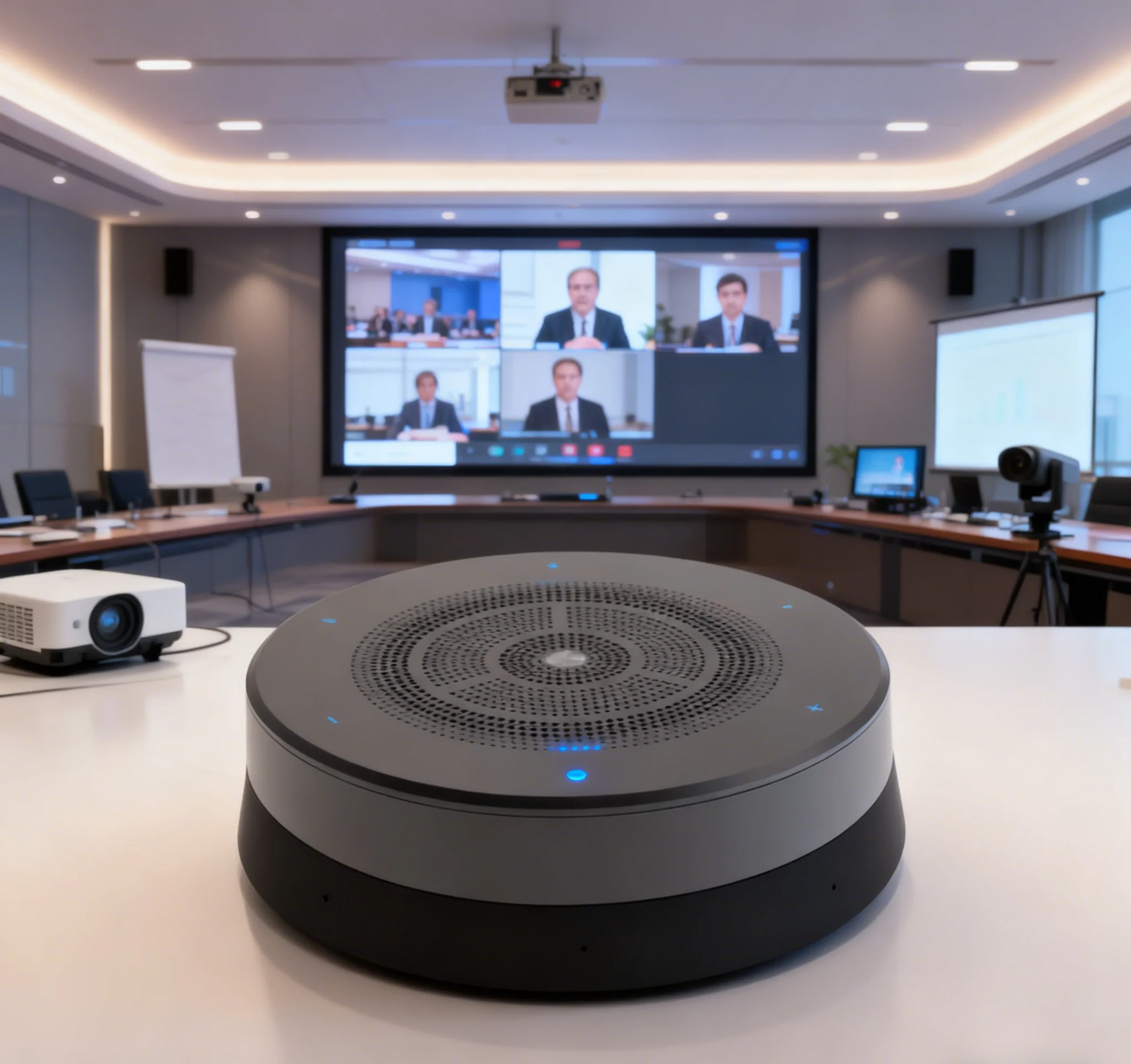 Video Conference System with AI Intelligent Noise Reduction Omnidirectional Microphone and Translation