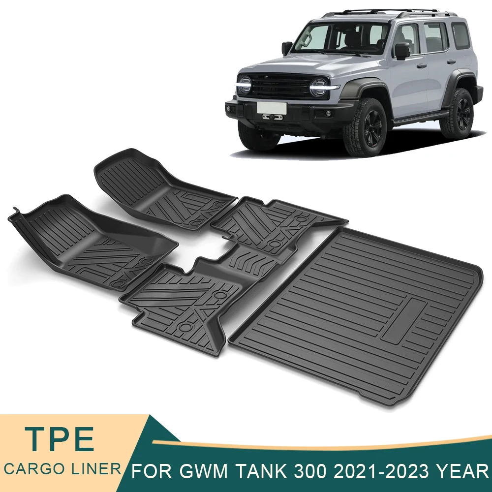 For GWM TANK 300 2021 2022 2023 Car Floor Mats All-Weather TPE Foot Mats Pad Waterproof Tray Mat Interior Accessories