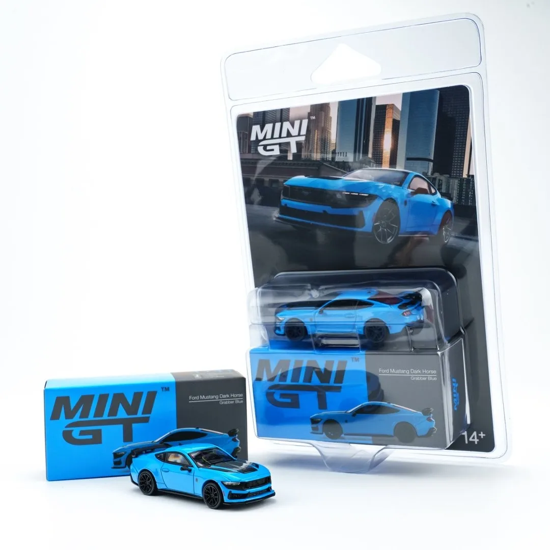 MINIGT 1:64 Ford Mustang Dark Horse 2024 Grabber Blue MGT01141-CH Alloy Toys Motor Vehicle Diecast Metal Model for Children
