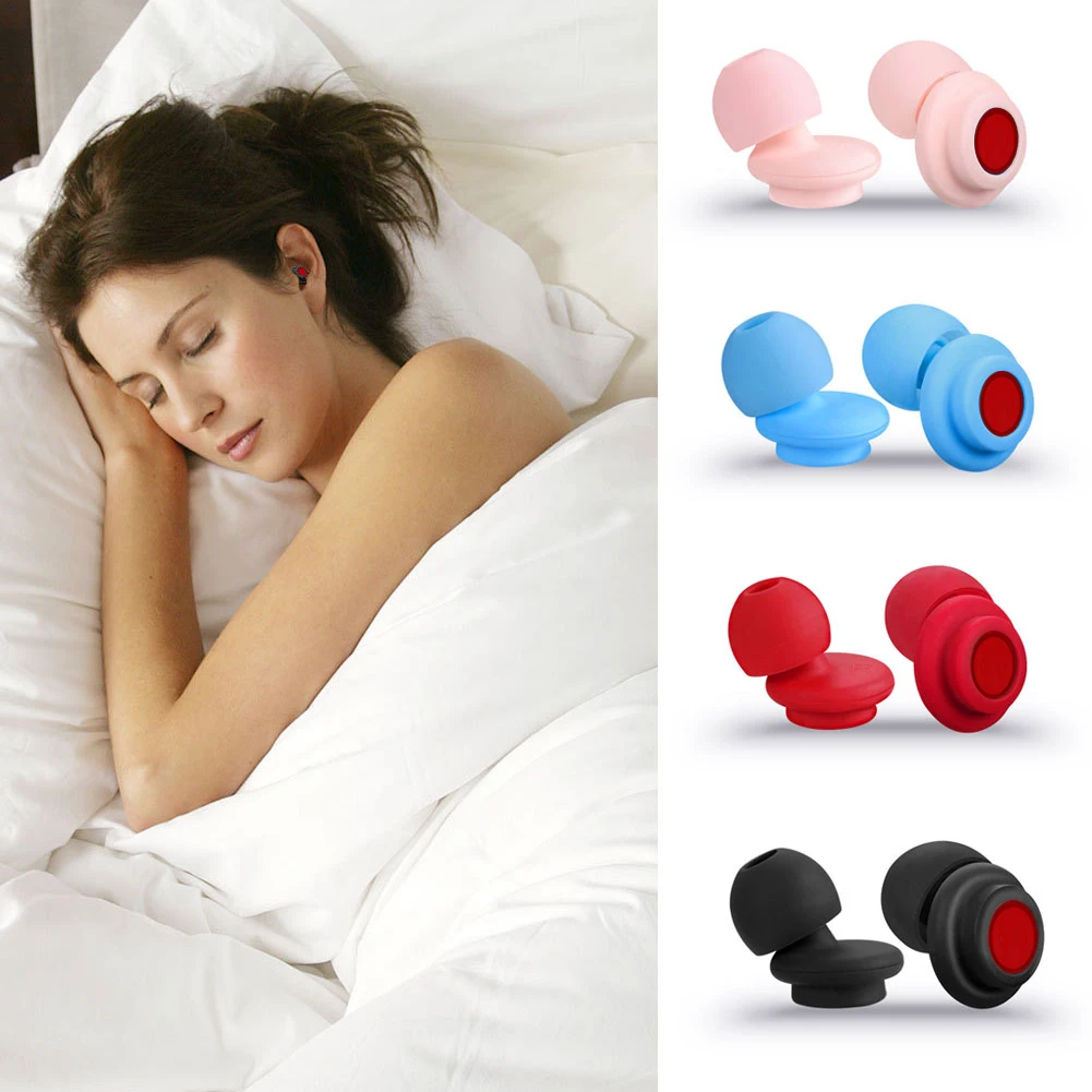 

Portable Noise Reduction Silicone Soundproof Ear Plugs Sleep Professional Ears Earplug Soft Anti-Noise Sponge Sleeping Earplugs