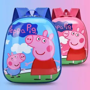 뜨거운 판매 2-6 세 어린이 Peppa Pig 유치원 만화 학교 가방 George Action Doll Boy Girls Backpack School Gift Bag 8 최고의 영업 소년 George -boy4