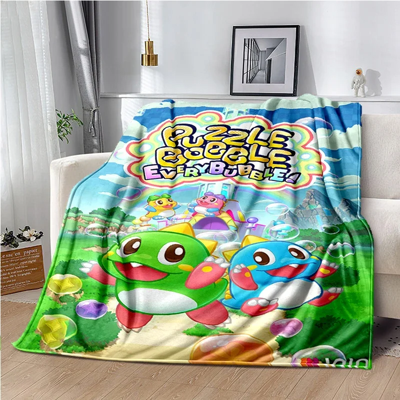 Cartoon Blanket Sofa Winter P-Puzzle B-Bobble Warm Bed Fleece Custom Nap Home Fluffy Soft Blankets King Size Microfiber Bedding