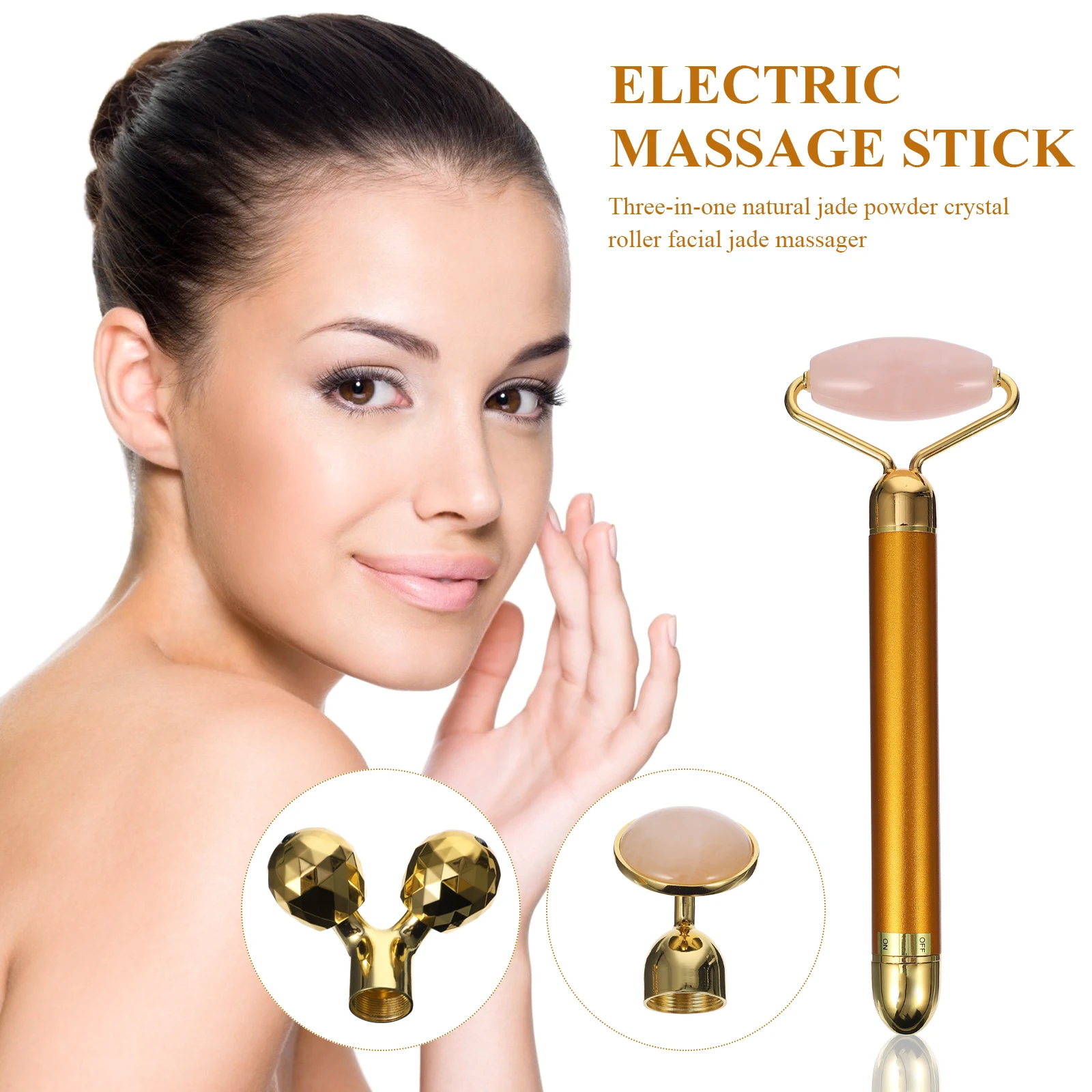 

Jade Massager Face Roller Electric Stick Scraping Facial Zinc Alloy Massaging Tools