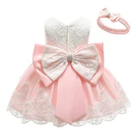 Children Flower Tutu Dress For 0-24Months Girls Wedding first Communion Party baby girls Princess Dresses Kids Lace baptism Gown