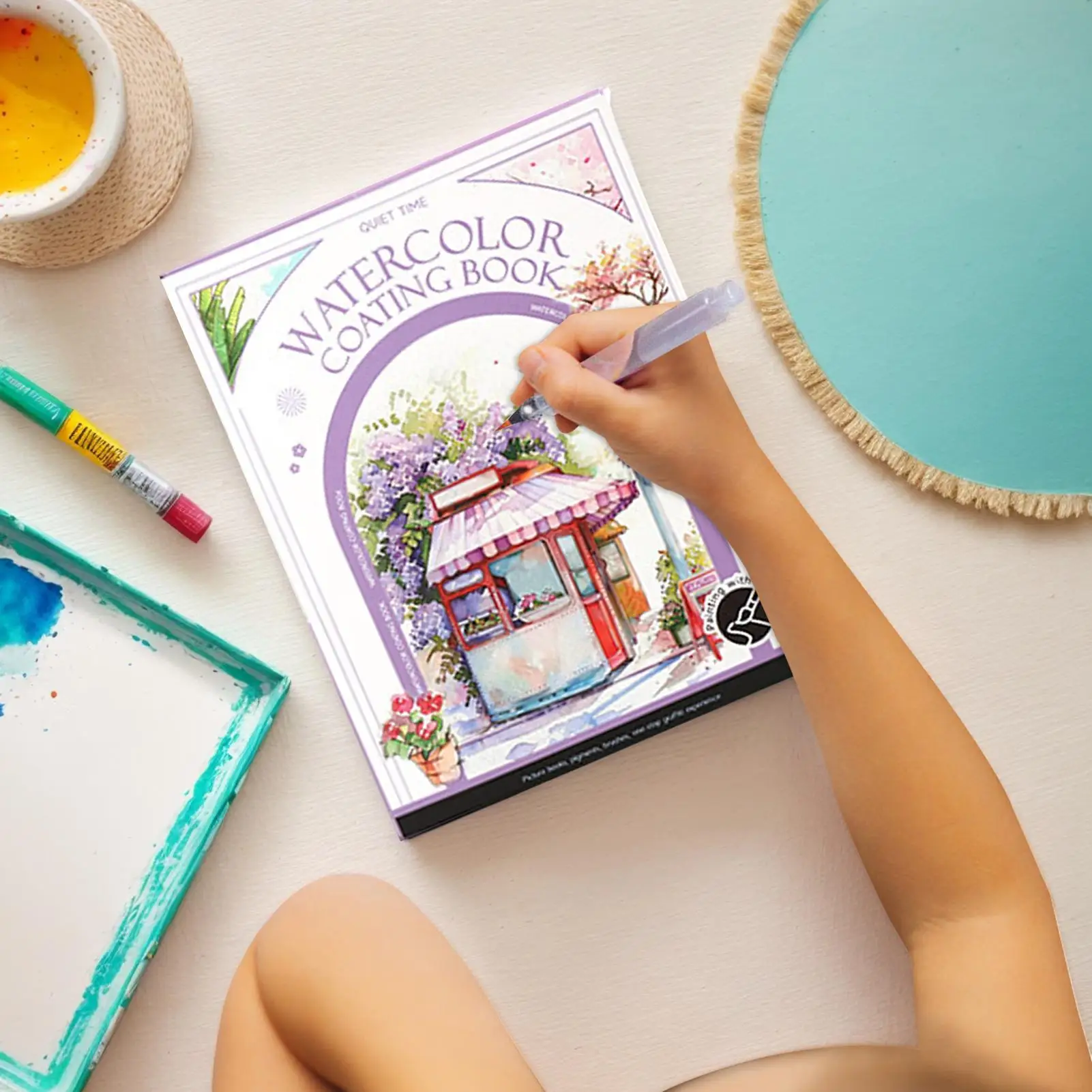 

Watercolor Paint Book Tri-Fold Travel Art Kit Multifunctional Professional Drawing Painting Kit Bulk Stationery For Adults