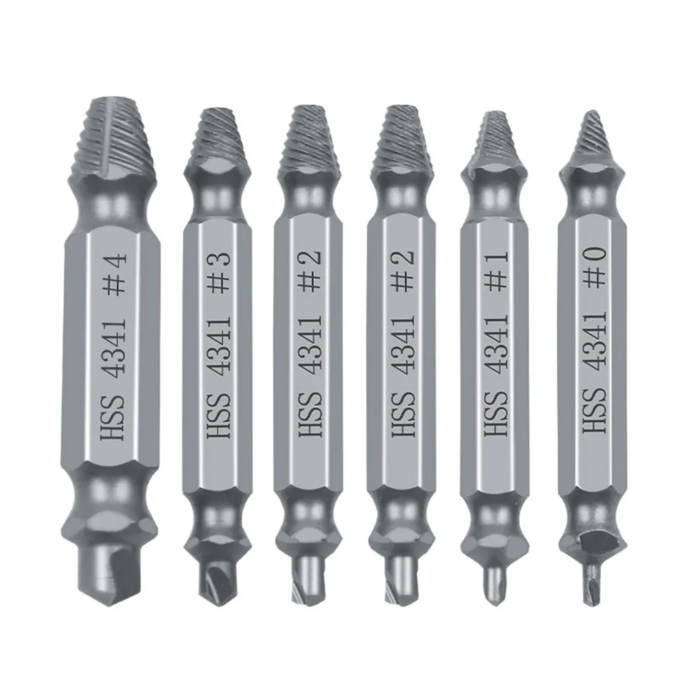 6PCS Screw Extractor Set for Broken/Stripped Screws – Fast Removal on Rough or Jagged Surfaces, Repair Tool Kit
