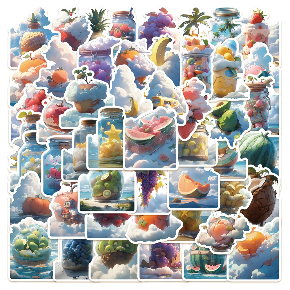 

10/30/50pcs Creative INS Style Cartoon Fruit Stickers Aesthetic Graffiti Decal DIY Suitcase Notebook Laptop Cute PVC Sticker Toy