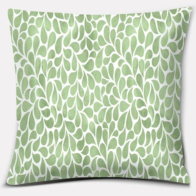 Simple olive green series printed pattern cushion cover for home living room sofa office decoration square pillowcase