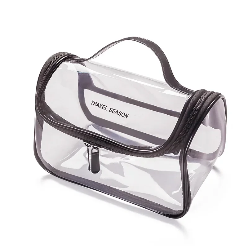 Bolsa de cosméticos de viaje impermeable transparente, neceser, maquillaje, bolsa de almacenamiento con cremallera, fácil de llevar, sencillaчка