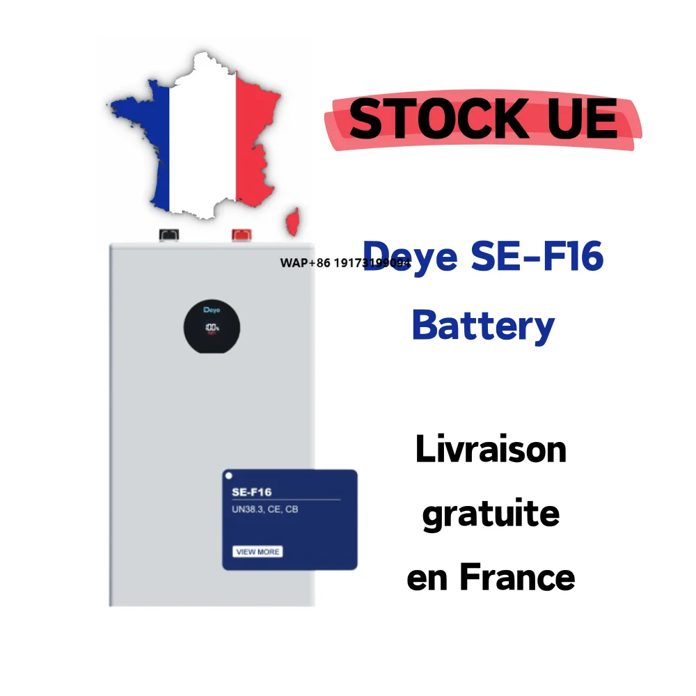 EU Stock Deye SE-F16 16kWh 51.2V LiFePO4 Battery Max 32 Parallel Smart BMS System IP21 Protection