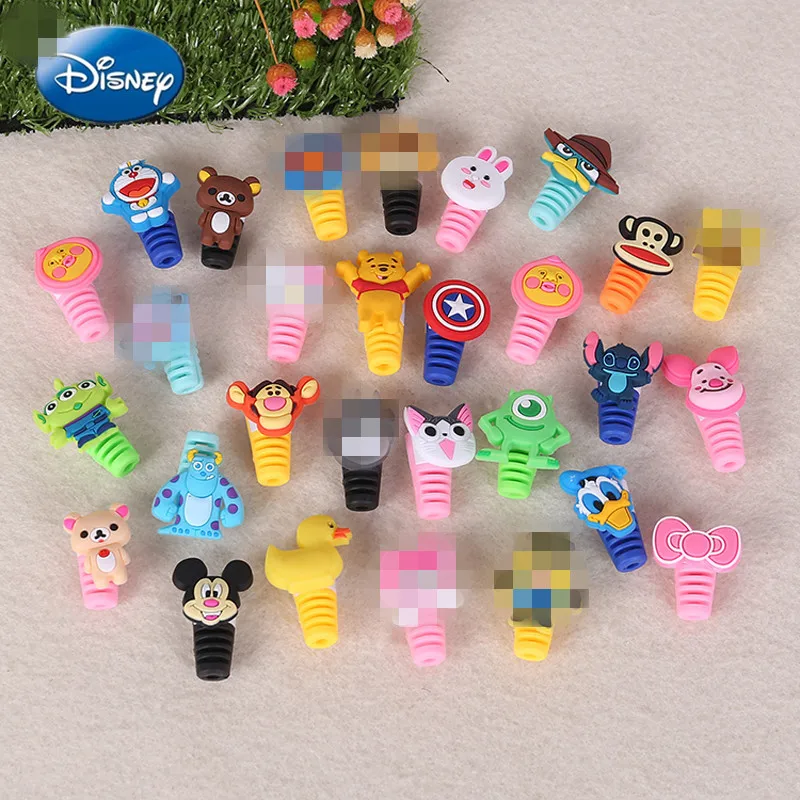 100 sztuk Disney rysunek USB kabel do transmisji danych Protector Anti Breaking tuleja ochronna do ładowania kabla dla Iphone Android